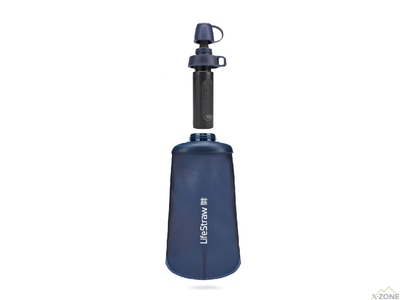 Бутылка-фильтр для воды LifeStraw Peak Squeeze, 650 мл, Dark Mountain Gray (LSW LSPSFMLGRWW) - фото