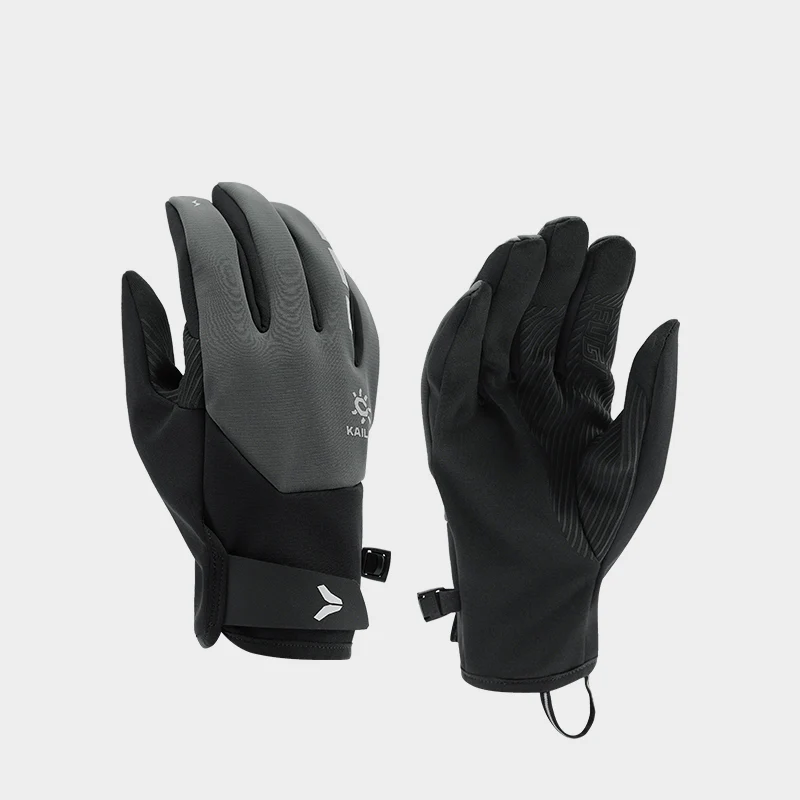 Рукавички бігові Kailas Windproof Trail Running Gloves Men's, Gray/Black (KM2408102) - фото