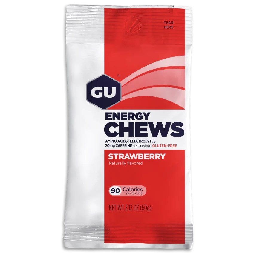 Энергетические желейки GU Energy Chews +Caffeine 60 g, Strawberry - фото