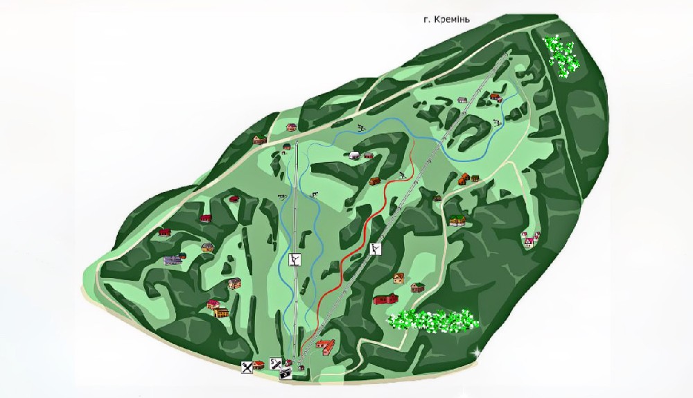 Карта трас комплексу на горі Кремінь 