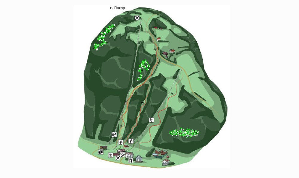 Карта трасс комплекса на горе Погар 